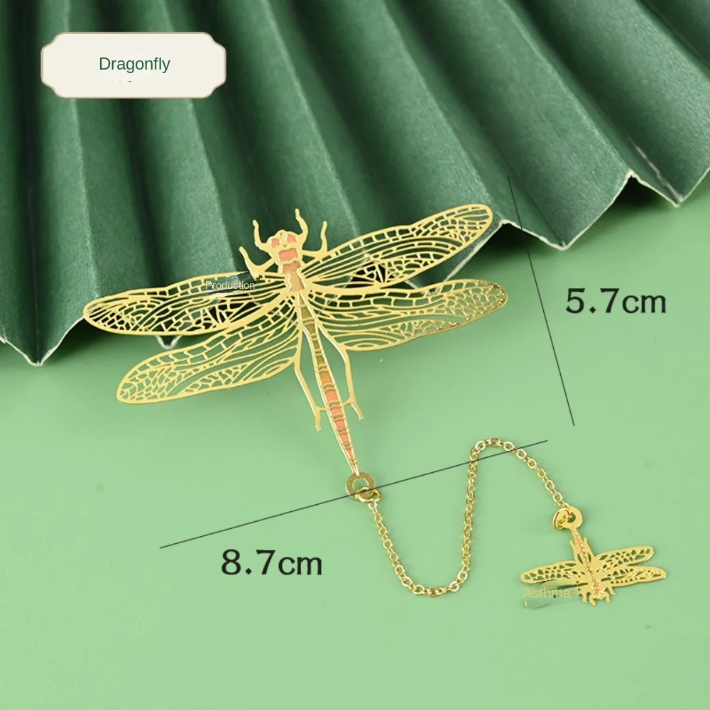 Metal Bookmark com libélula pendente, Folha de lótus, Presente do dia dos namorados, Rosas, Rosa, Folhas de Ginkgo Biloba, Page Marker