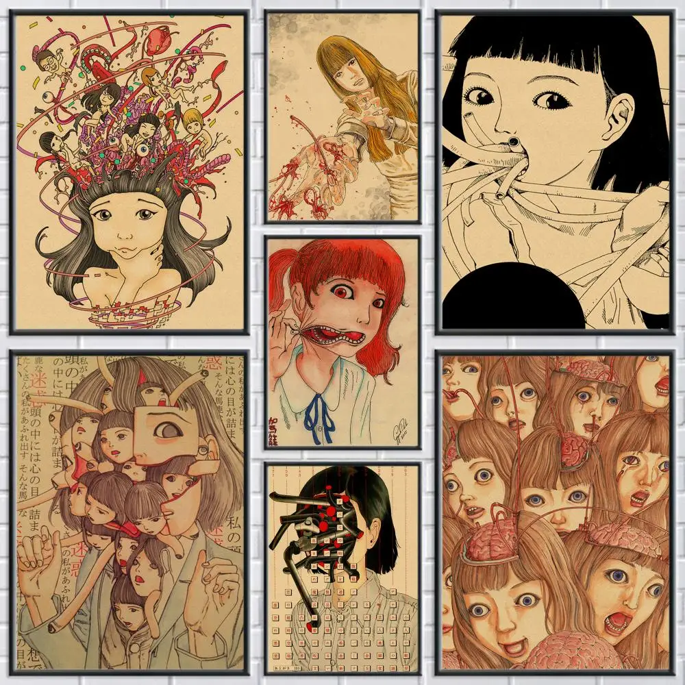 Póster de la serie de cómic de terror S-Shintaro K-Kago, pegatinas de pared modernas y elegantes para decoración del hogar, arte de pared para sala de estar y dormitorio