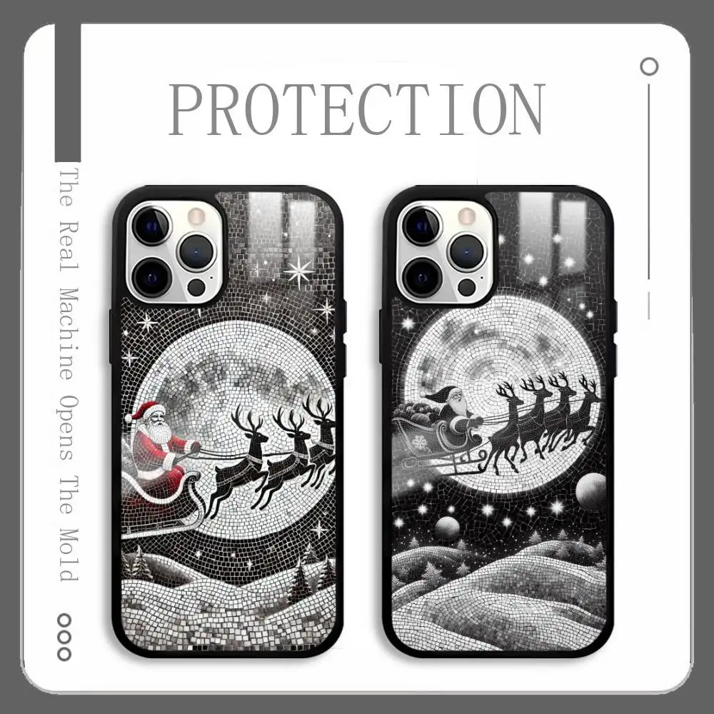 

Santa Claus Presents Fashion Phone Case For IPhone 17 16 15 14 13 12 11 Pro Max Plus Mini Plus Hard Mirror Surface Protect Funda