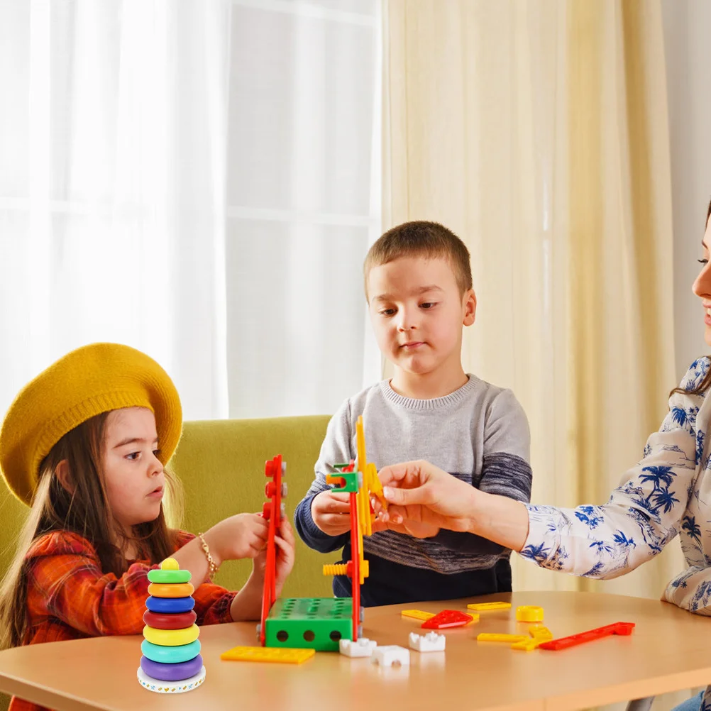 ชุดเกมวางแหวน 1 ชุด ของเล่นเสริมพัฒนาการเด็ก บล็อกต่อสีสันสดใส ช่วยพัฒนาการประสานงานระหว่างมือและตา