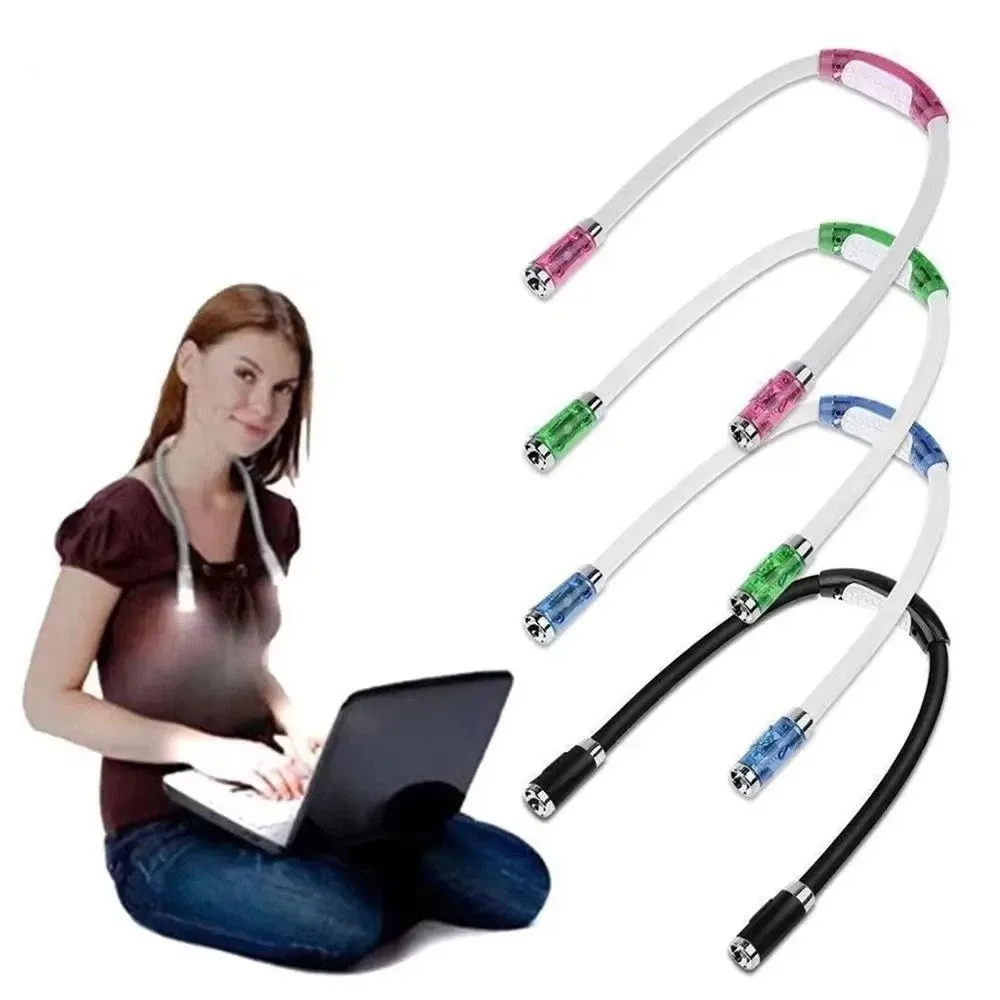 Creative Multi-angle Adjustable Book Light 4 LED 4 Modes Led Neck Light Flexible Design U-Shaped Neck Reading Light Bedside