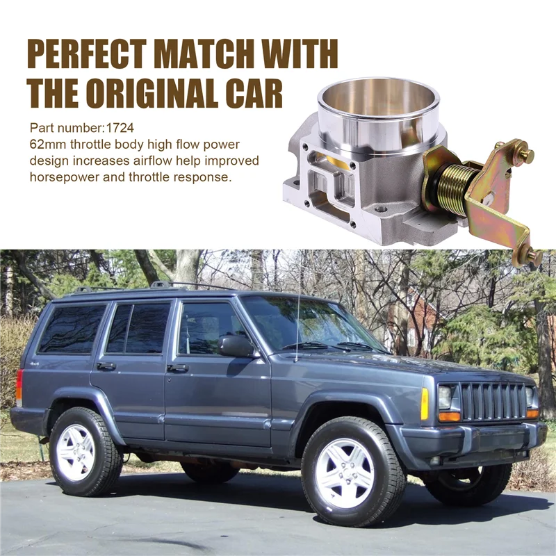 62 mm Drosselklappengehäuse 1724 für Jeep Cherokee Wrangler 4.0L 1991-2003-A99D
