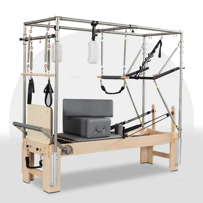 YTYIN 2025 مصلح جديد 3 في 1 من خشب البلوط والبيلاتس | مجموعة ساخنة لصالة الألعاب الرياضية المنزلية واللياقة البدنية في الاستوديو #1