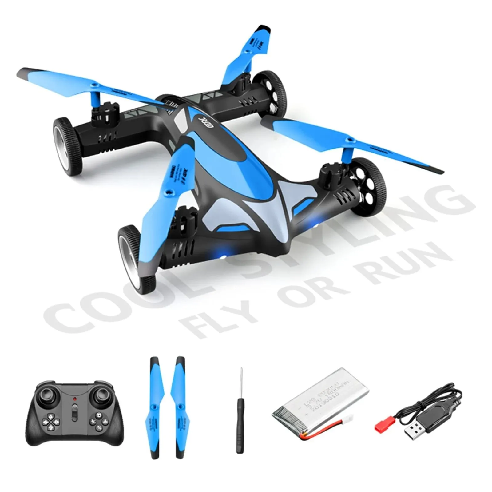 Child 2.4G RC Drone Quadcopter Remote Control Air-Ground Flying Car Mode Toys Airplane with LED Light Christmas Gifts for Adult