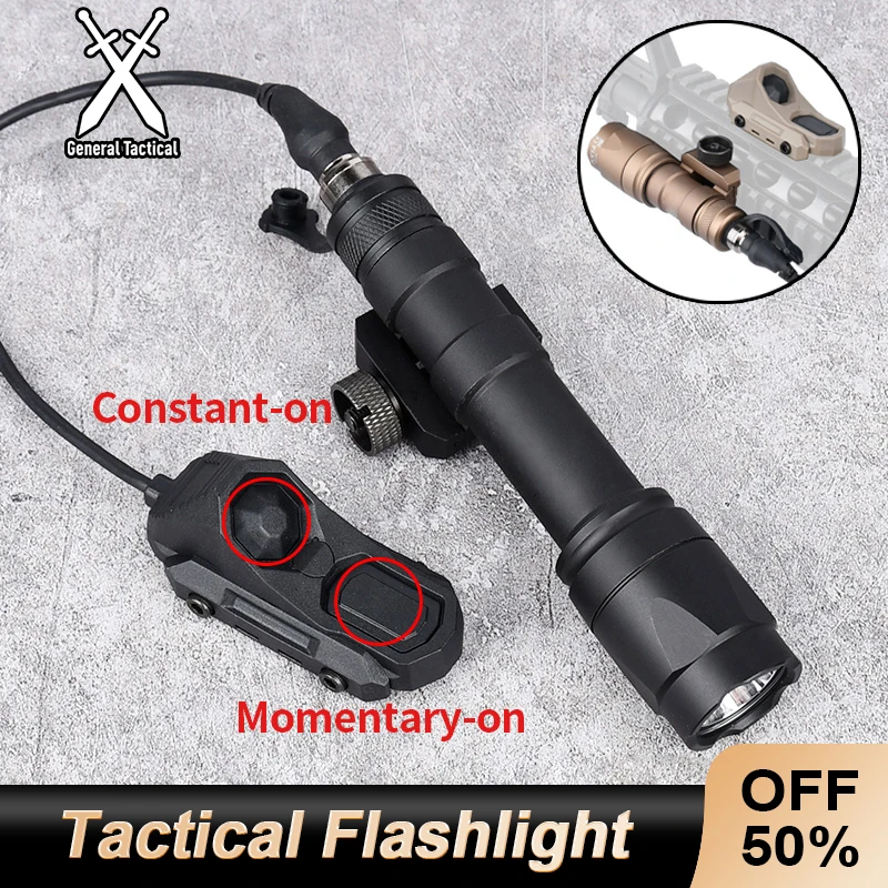 Surefir AXON 듀얼 기능 손전등, 원격 압력 스위치, 20mm 레일 사냥, 전술 에어소프트 라이트, M300, M600