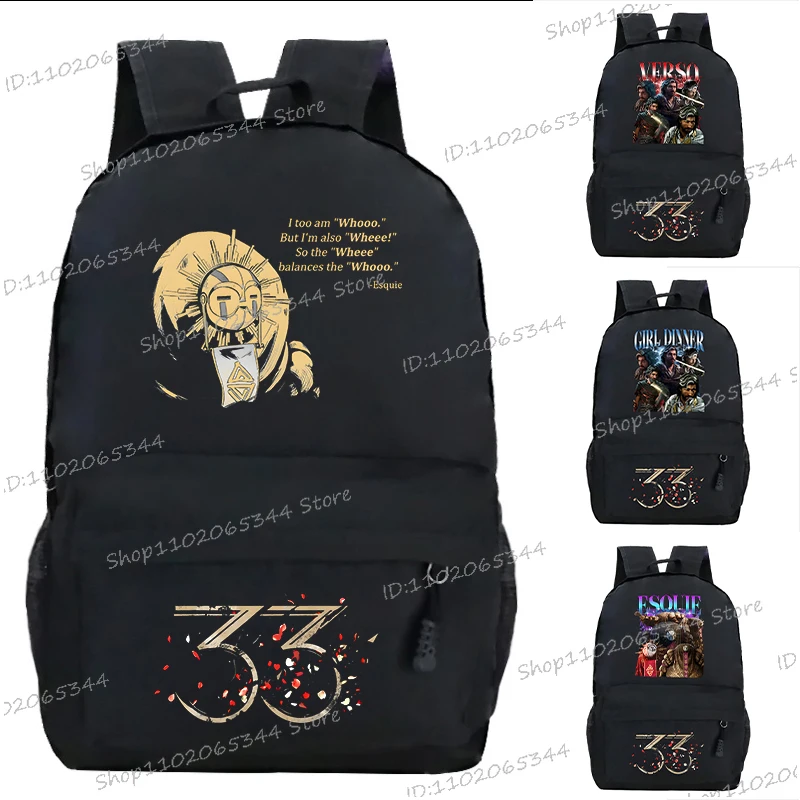 

Canvas Backpacks Clair Obscur Expedition 33 Men Women Shoulders Bag Fashion Game Fan Gift Back Pack College Student Bagpack