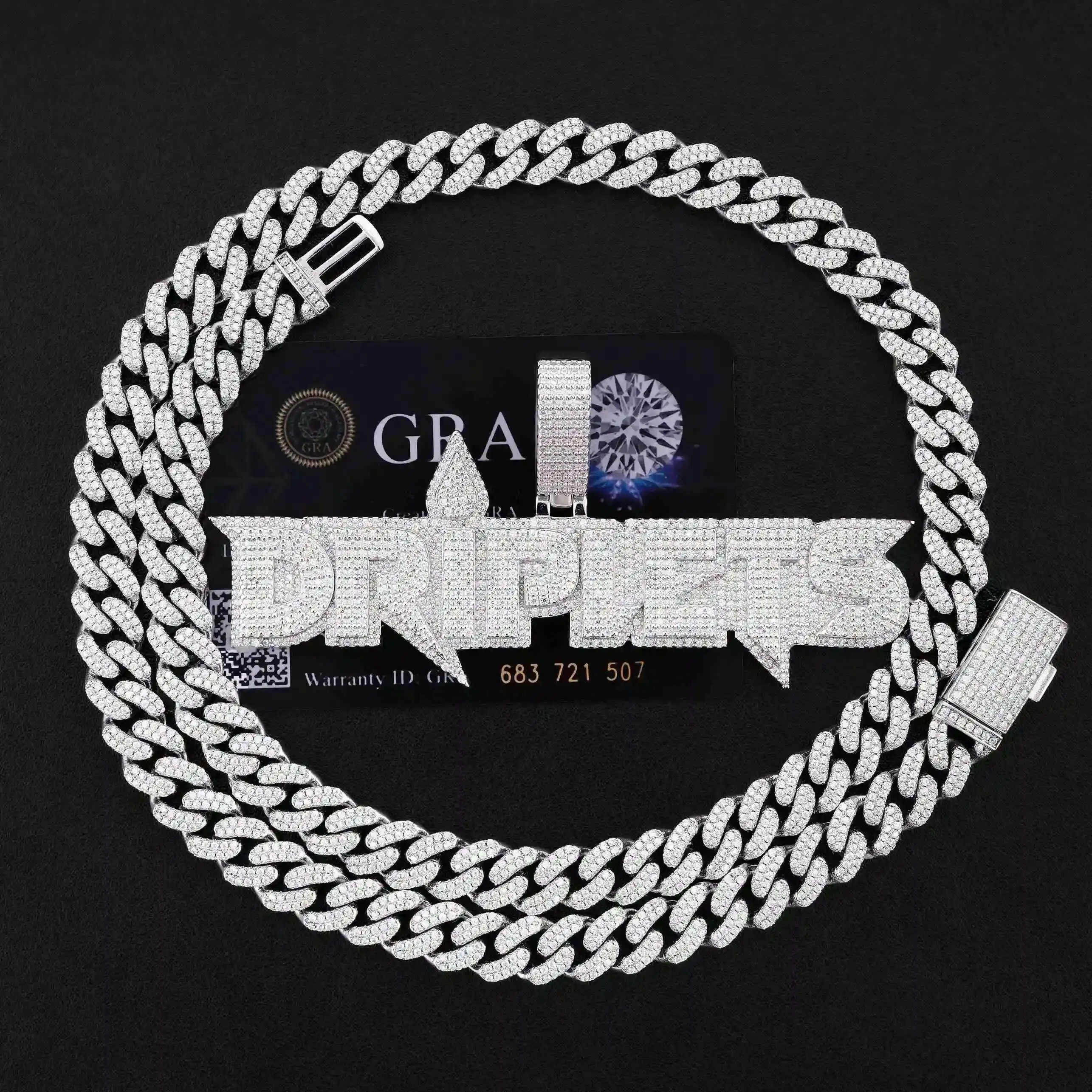 Fashion Hip Hop Style Jewelry Customization 925 Silver Letter Pendant With GRA Certified Mossanite Diamond Pendant for Men Women