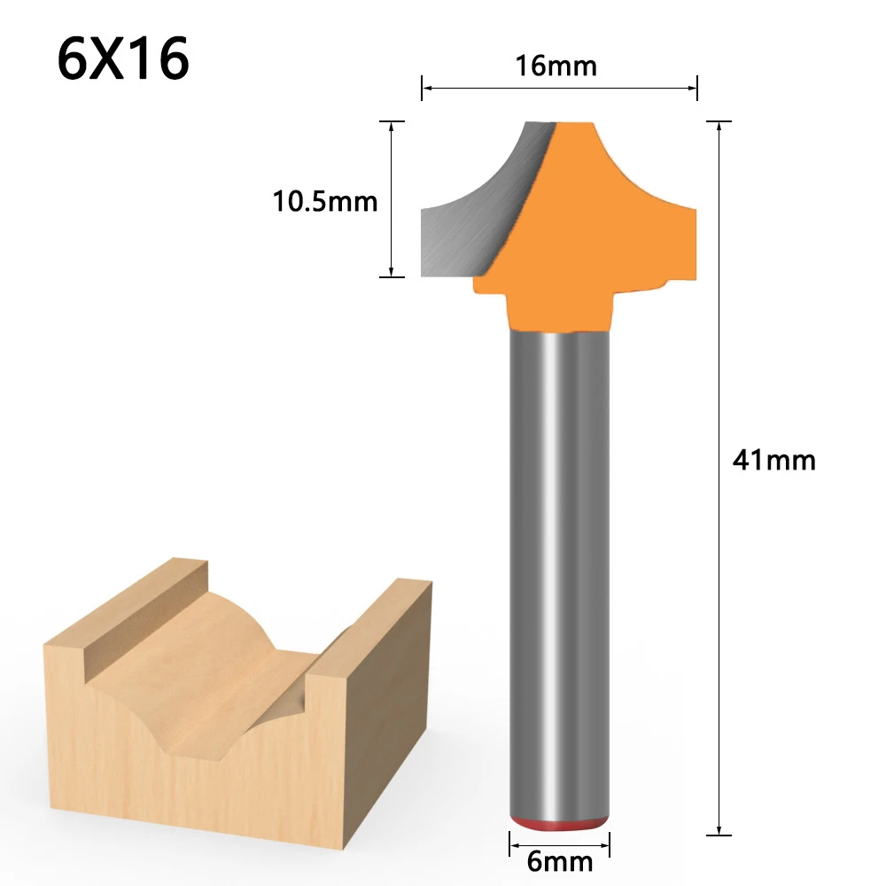 1PC 6MM Shank Milling Cutter Wood Carving Tungsten Carbide Cnc Router Bit Woodworking Cutter Open End Carving Round Bits