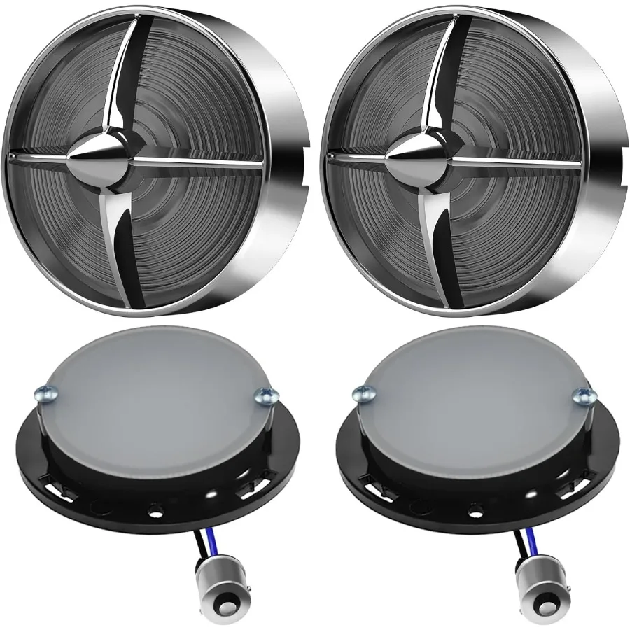 

3 1/4 "1156 светодиодные задние передние указатели поворота, янтарные мигающие индикаторы с турбинной дымовой линзой для Harley Touring Road Glide Ro