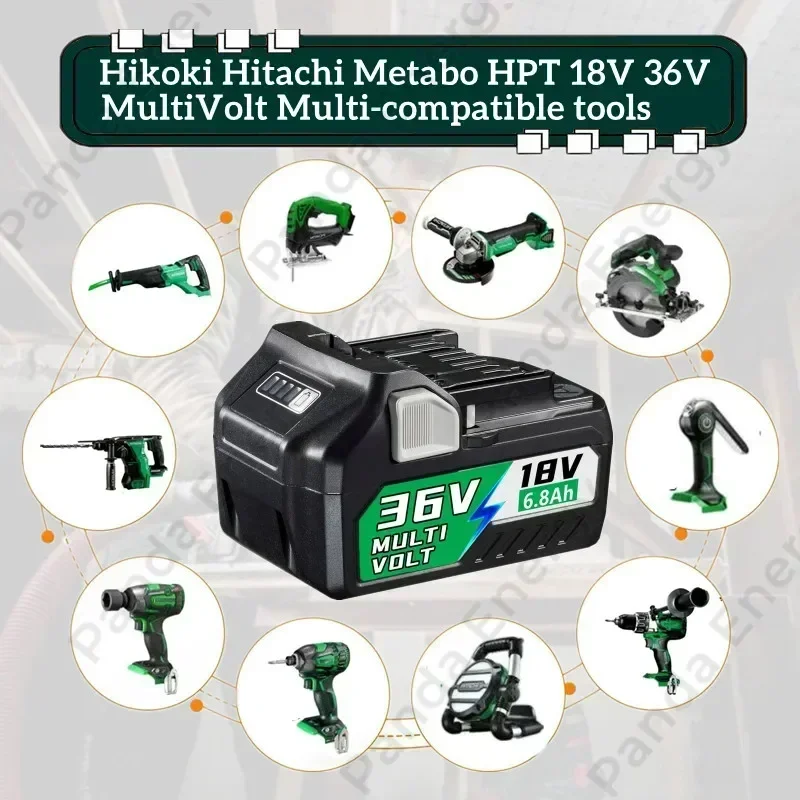 Bateria deslizante de iões de lítio, Metabo HPT, BSL36A18, Ferramentas sem fios, 18V, 36V, 6.8Ah