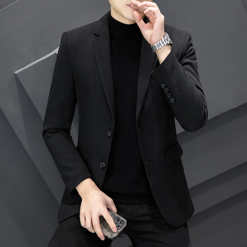 New Spring and Autumn Season Plus Cotton Thickened Two-button Men\'s Suit Casual Coat Korean Version of The Trend Men\'s Suit