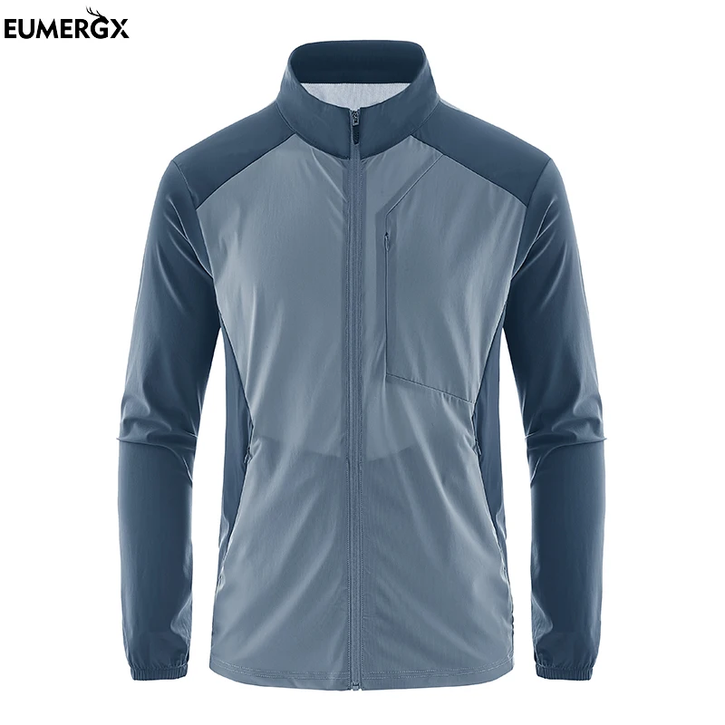 

EUMERGX Men's Women's Summer Sun Protection Jackets Outdoor Quick Dry Stretch Stand-Up Collar Coat Hiking Climbing Windbreaker