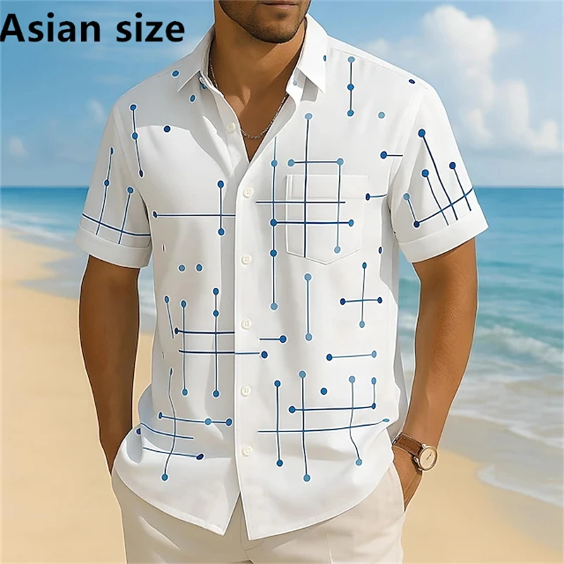 

Men's Hawaiian Shirts Casual Short-sleeved Shirt Coloful Art Pattern Retro Fashion Clothing Summer Vacation Social Unisex Blouse