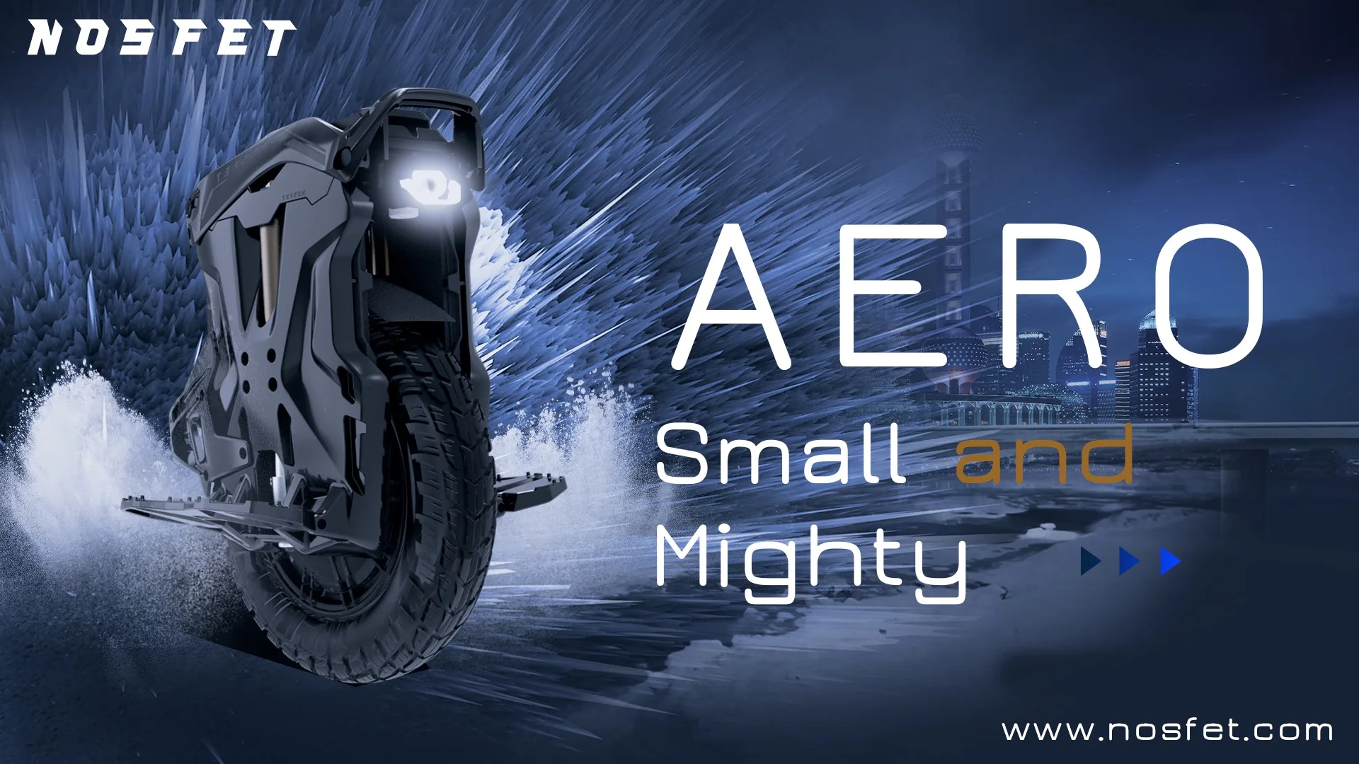 Nosfet Aero 126V 1110Wh 50S Batterie 2000W Elektromotor Einradreifen 3.0-10 IPX6 Wasserdichtigkeit Nosfet Aero Elektro-Einrad – Detail 5