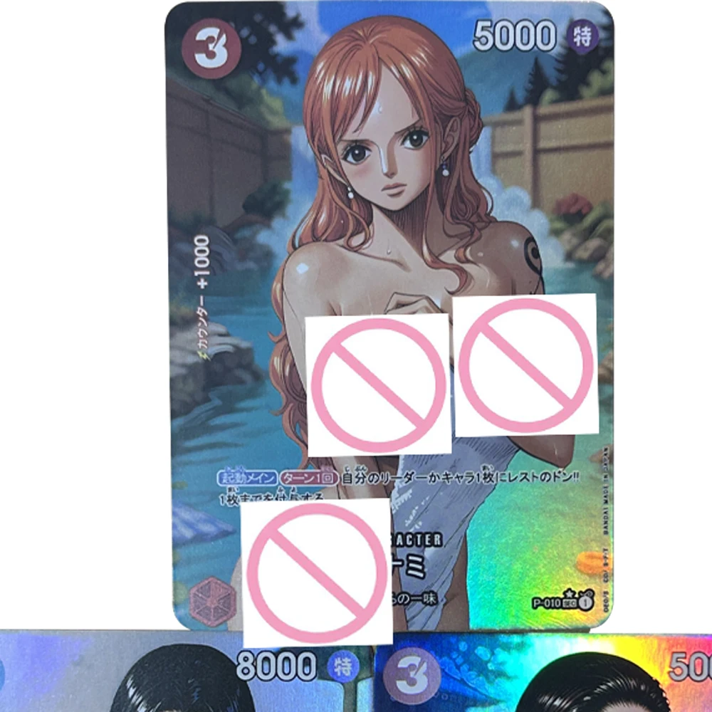 3Pcs/set Anime OPCG Sexy Collection Card Nami Boa Hancock Big Chest Beauty Cards Refractive Color Flash Gifts 63*88mm