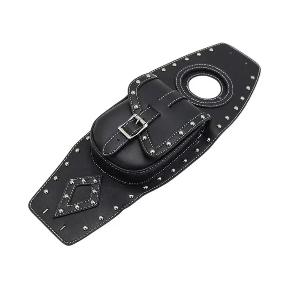Motorcycle PU Leather Oil Fuel Tank Cover Panel Bag For Harley Sportster XL 883 1200 Honda Suzuki Kawasaki Touring