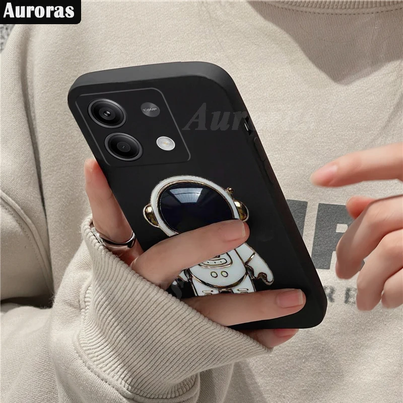 Auroras For Redmi Note 13 Pro 5G Case Astronaut Kickstand Silicone Soft Shell For Redmi Note 13 4G Pro Plus Pro+ Cover Funda image 2