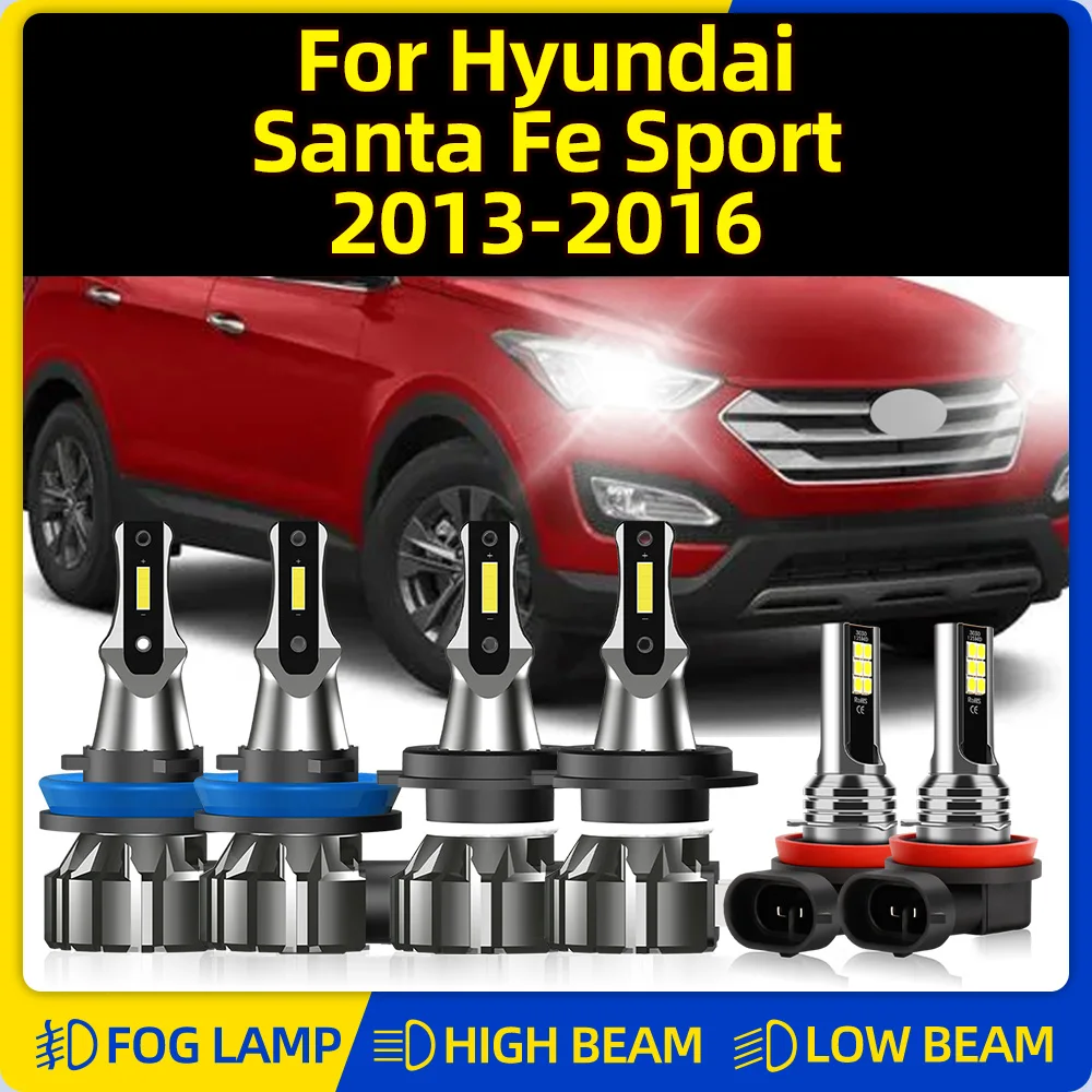 

Canbus LED Car Headlight 360W CSP Chips Car Lights 12V Fog Lamps 6000K White For Hyundai Santa Fe Sport 2013 2014 2015 2016