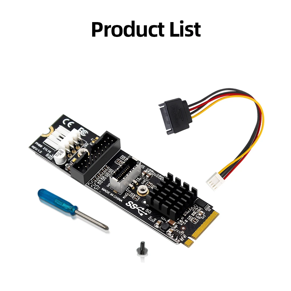 

M.2 MKey PCIe To USB 3.1 Front Expansion Board TYPE C+19/20PIN M.2 PCIe To USB Adapter Converter Expansion Card 5Gb