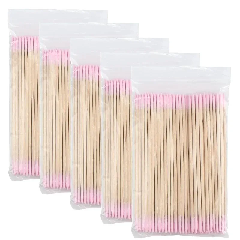 Disposable Ultrasmall Cotton Swab Wooden Micro Bud Swabs Double-Headed Eyelash Tattoo Makeup Brushes Nail Arts Cleaning Tool