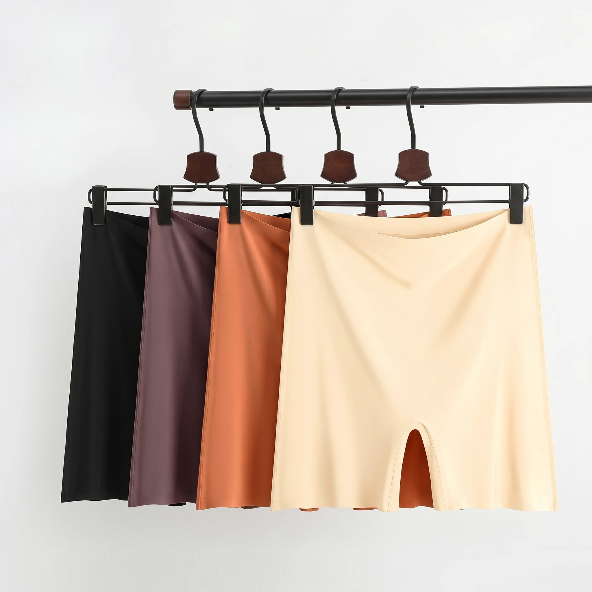 2PCS/SET Seamless High Waist Safety Shorts Women Anti Exposure Tummy Control Breathable Invisible Under Skirt Workout Base Layer