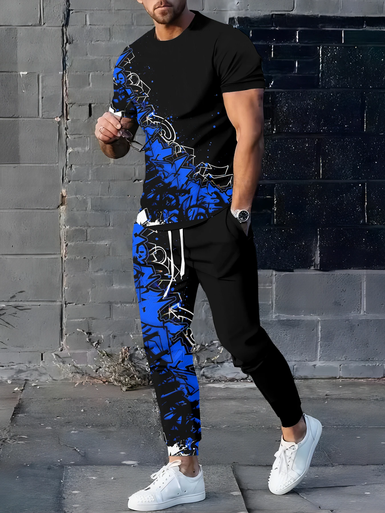 

2026 Summer Men's Suit with 3D Printed Pattern Breathable Lightweight Comfortable Fashionable and Outdoor Style Men's Clothing