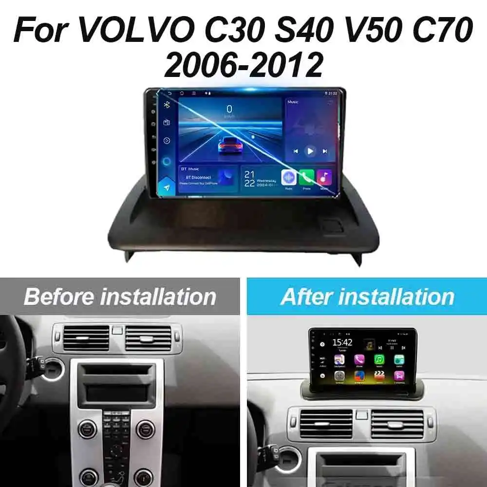 Android 16 For VOLVO C30 S40 V50 C70 2006 - 2012 Car Radio Multimedia Video Player Navigation stereo GPS DSP TS10 NO2 din dvd