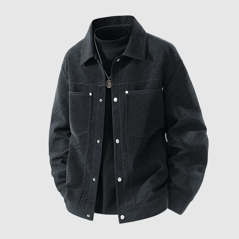 

Retro Workwear Jaet Men's Casual Turn-down Collar irt-sle Outerwear Spring Autumn New Trendy Versatile Loose Fit Polyes...