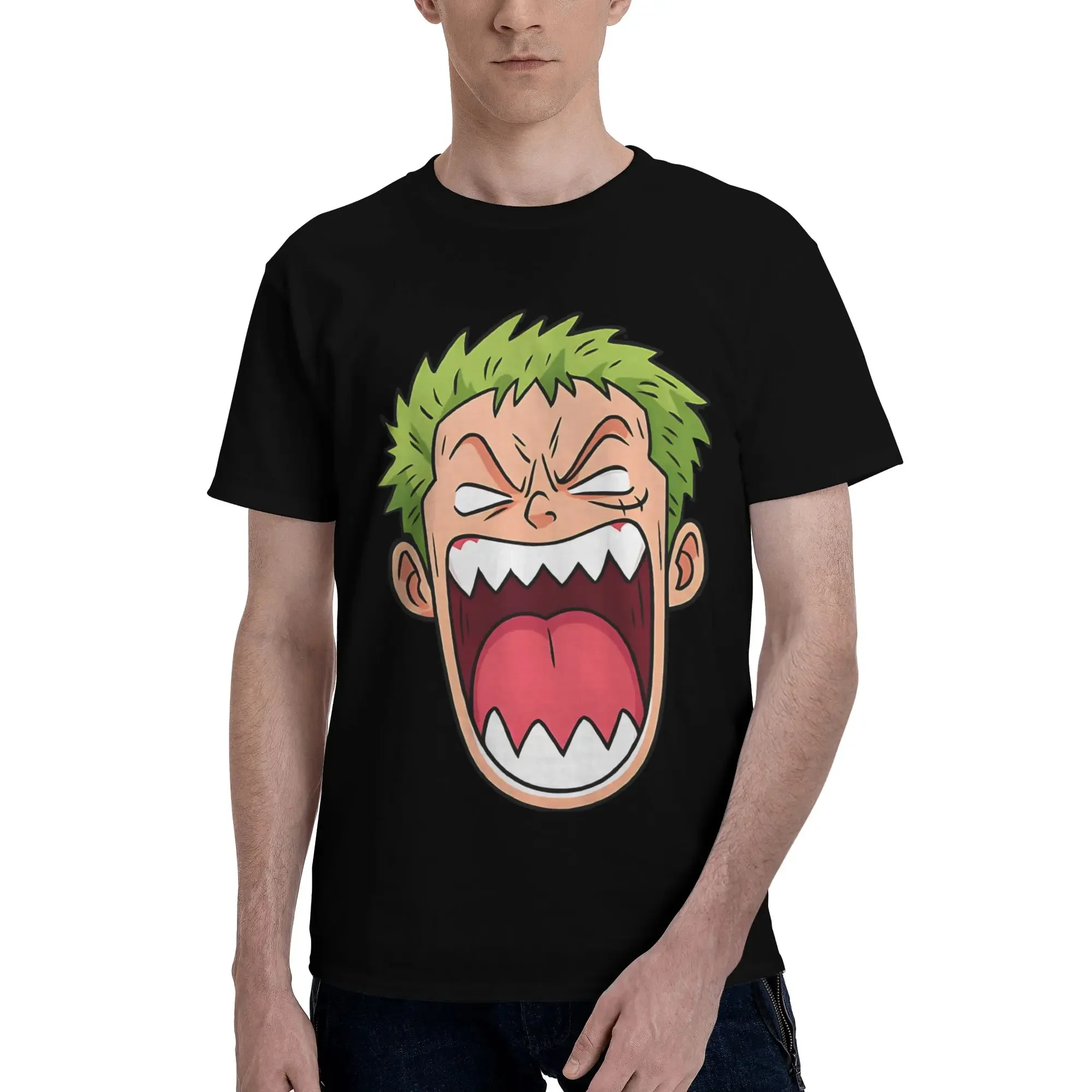 Anime Roronoa Zoro Men's T-Shirt Clothes  Novelty Tees Short Sleeve fugees Pure Cotton