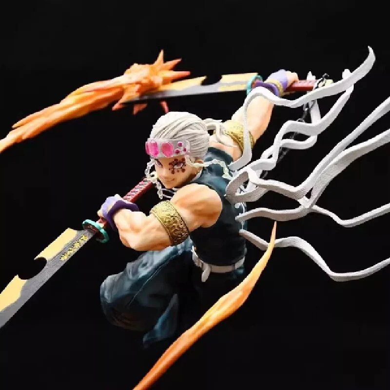 Figurine Demon Slayer Up Tengen Uzui, scène de combat Hashira, en boîte, modèle de décoration de bureau, jouet d'ornement, cadeau