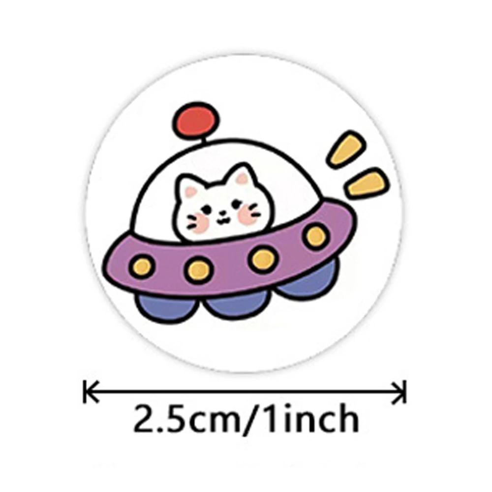 어린이 보상 스티커, 창의적인 학교 교사 용품, 귀여운 동물 라벨 스티커, 2.5cm 원형 어린이 장난감 스티커, 100-500 개