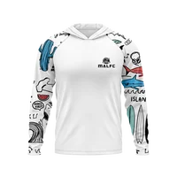 MALFC Camisa de pesca con capucha para hombre, camiseta de pesca de manga larga, ropa de pesca con protección uv