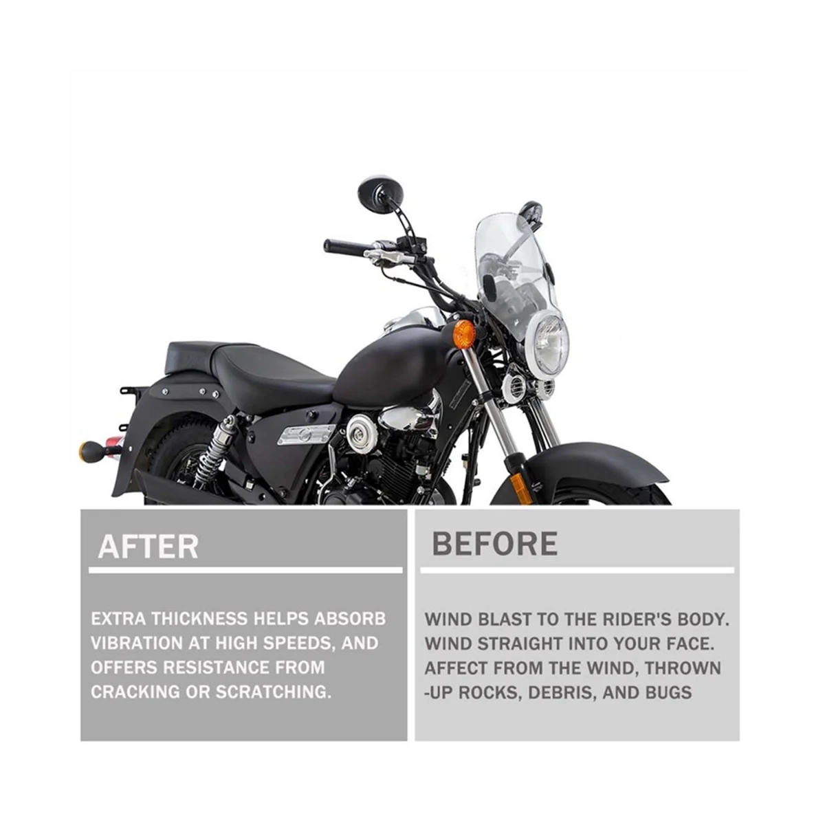 Motorcycle Windshield Wind Shield Deflector for Bullet/Meteor/Classic 350 500 Interceptor 650(Gray) image 6