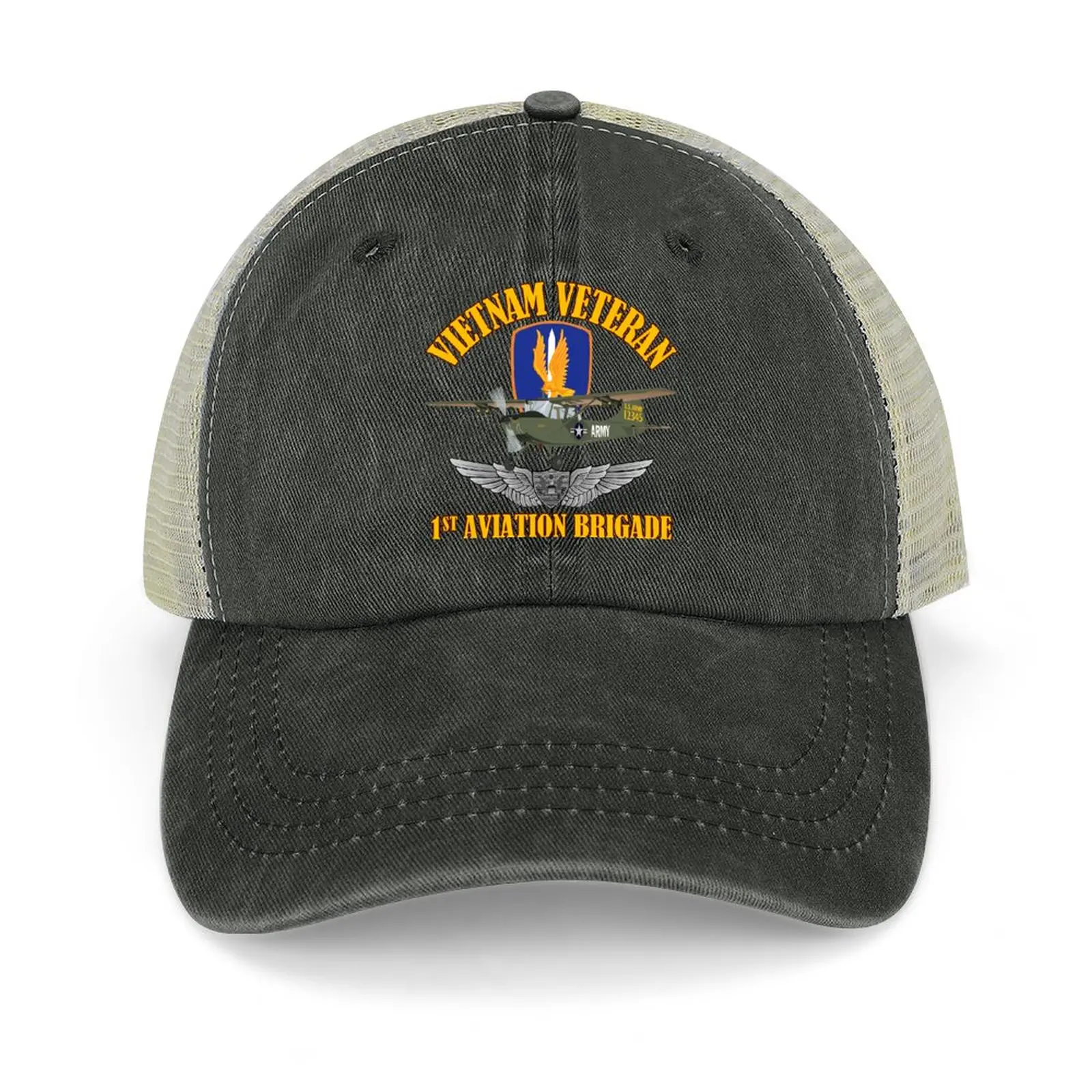 

Vietnam - 1st Aviation Brigade - O-1 Bird Dog Cowboy Hat summer hats Hat Man Luxury Snapback Cap Mens Cap Women'S