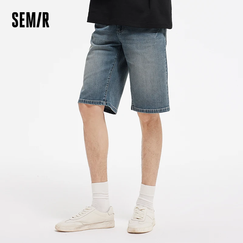 

Semir Denim Shorts Men 2025 Summer New Straight Leg Pants Versatile Mid-Length