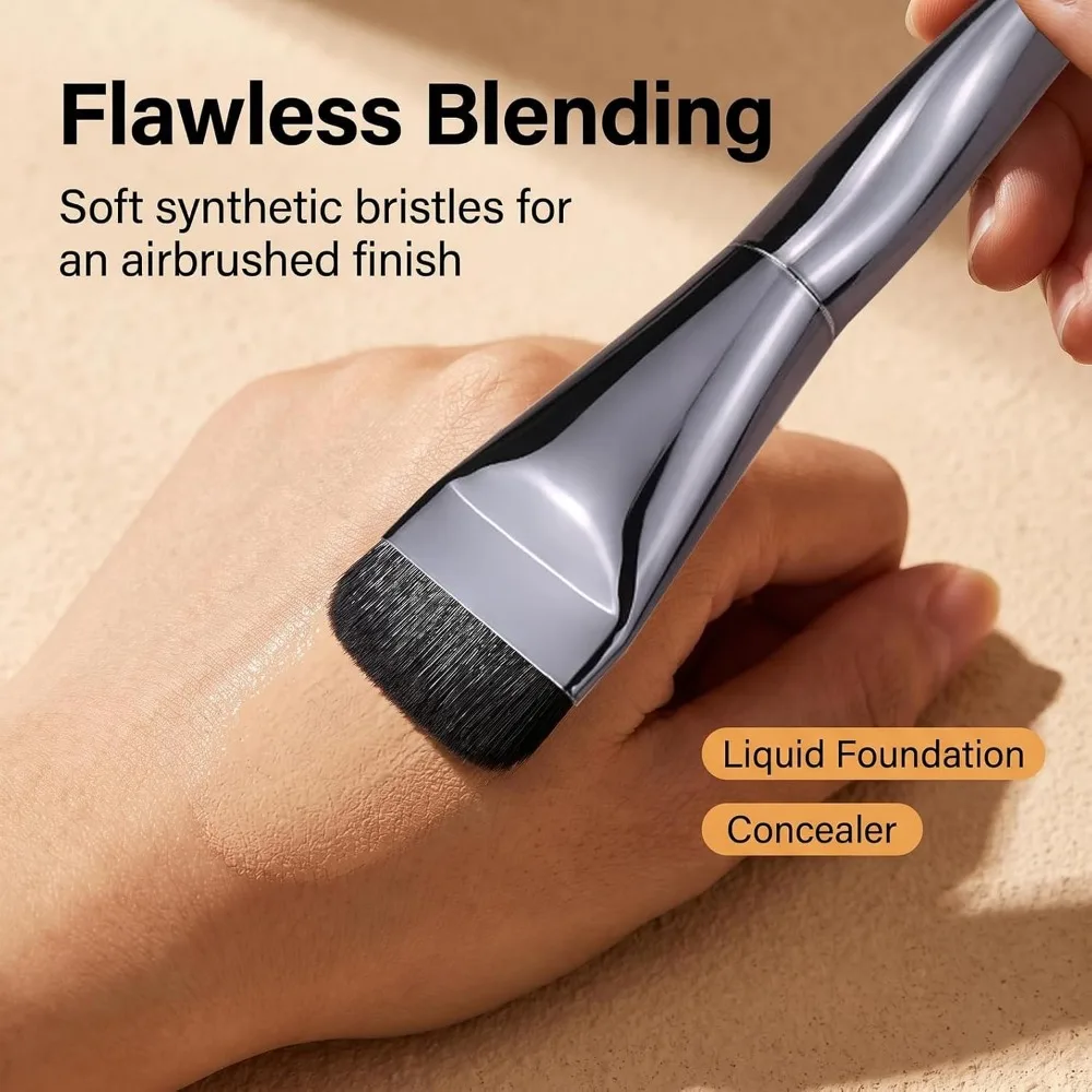 Flat Foundation Brush for Liquid Makeup, Ideal for Blending Cream and Liquid Foundation