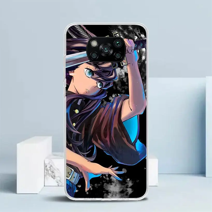 Demon Slayer Tokitou Muichirou Phone Case For Xiaomi Poco X6 X5 X4 X3 Nfc F6 F5 Pro F4 Gt F3 F2 F1 M5S M4 M3 M2 Soft TPU Back Co