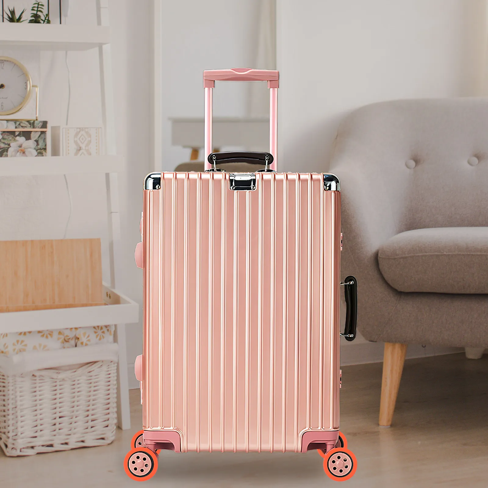 8Pcs Suitcase Wheel Protectors Rubber Covers Easy Install Luggage Wheel Floor Protectors Travel Caster Covers Quiet Damage