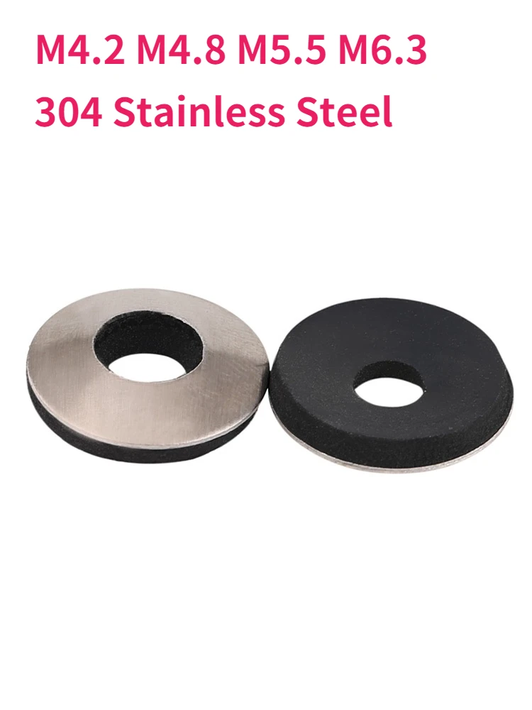 M4.2 M4.8 M5.5 M6.3 304 Stainless Steel Composite Waterproof Gasket EPDM Anti-skid Washers