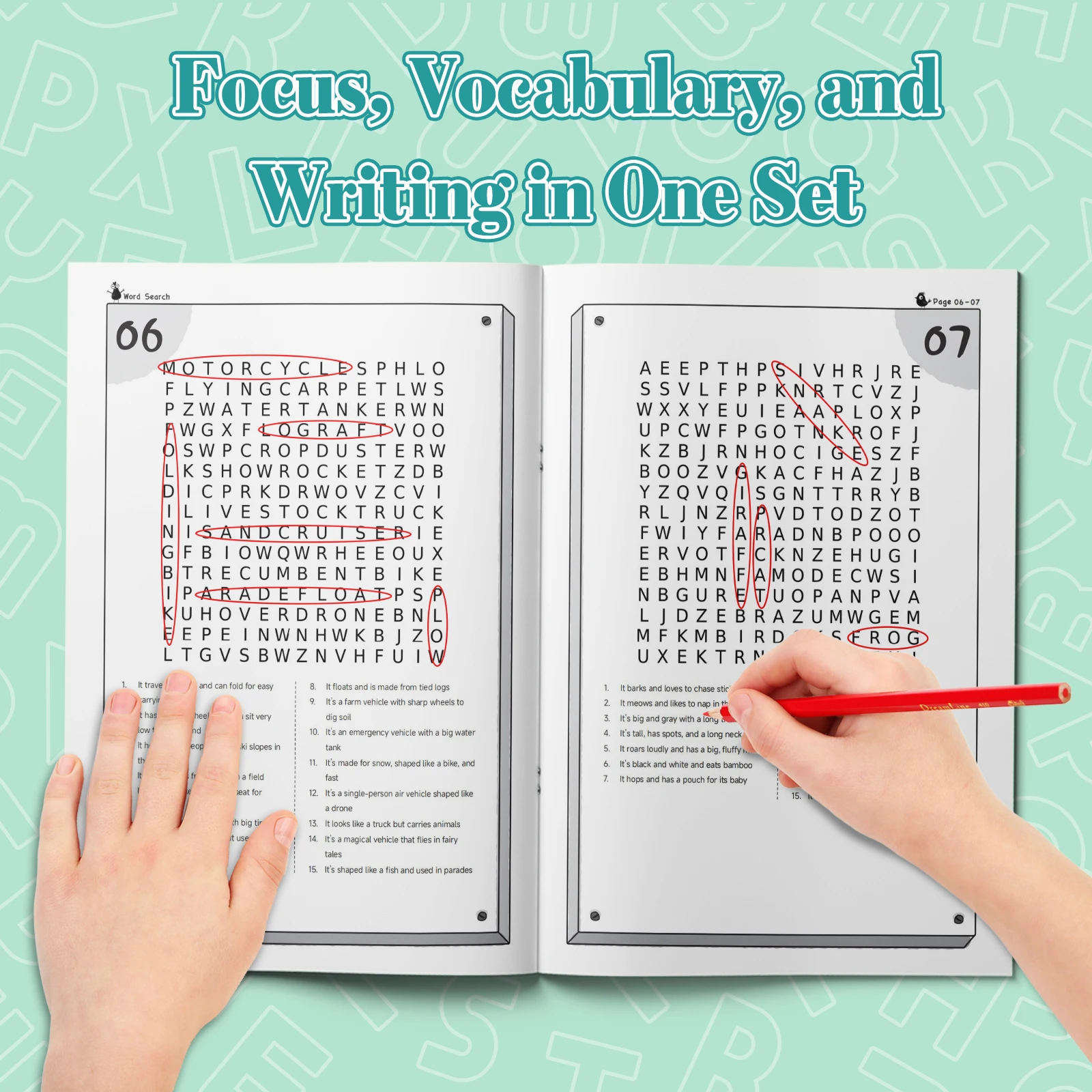 Word Search Puzzle Book – Guess the Word Challenge for Kids & Adults, Fun Brain-Training Activity