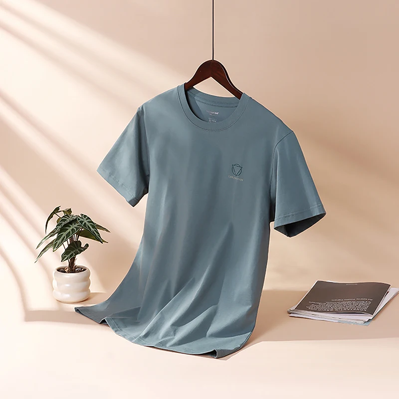 three-gun-men's-ice-spring-cotton-lightweight-breathable-round-neck-cool-feeling-casual-sports-top-shirt-base-layer-t-shirt