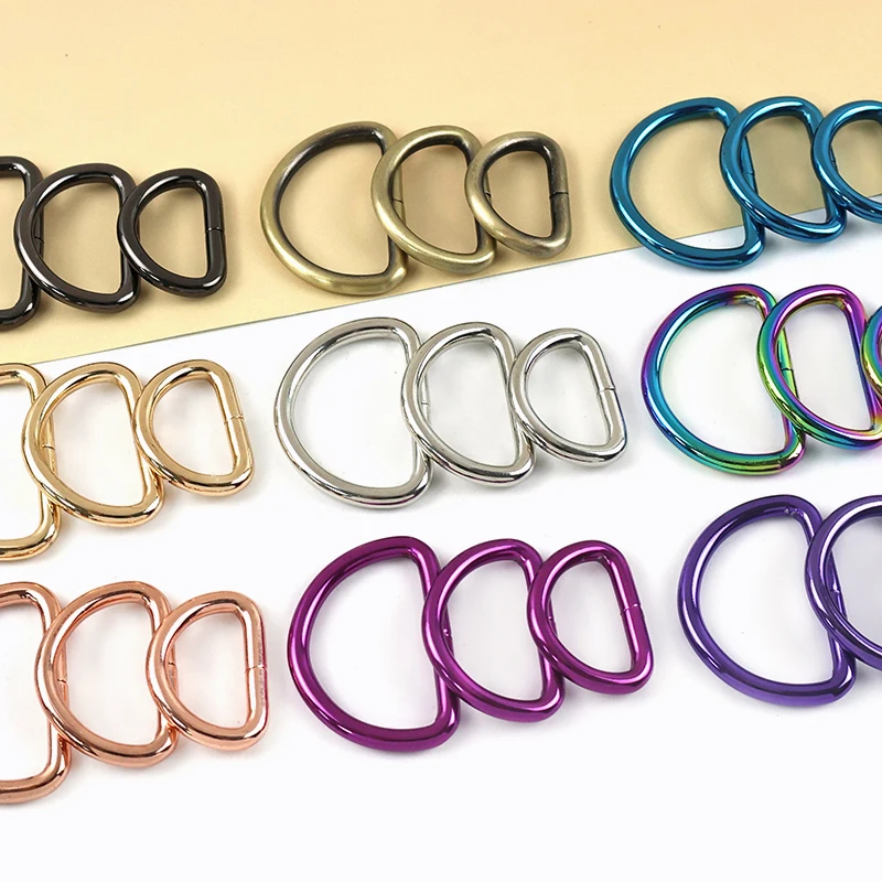 

10/20Pcs 20-38mm Colored Metal D Ring Buckles Bag Strap Connector Clasp Dog Leash Adjuster Loop Hook DIY Hardware Accessories