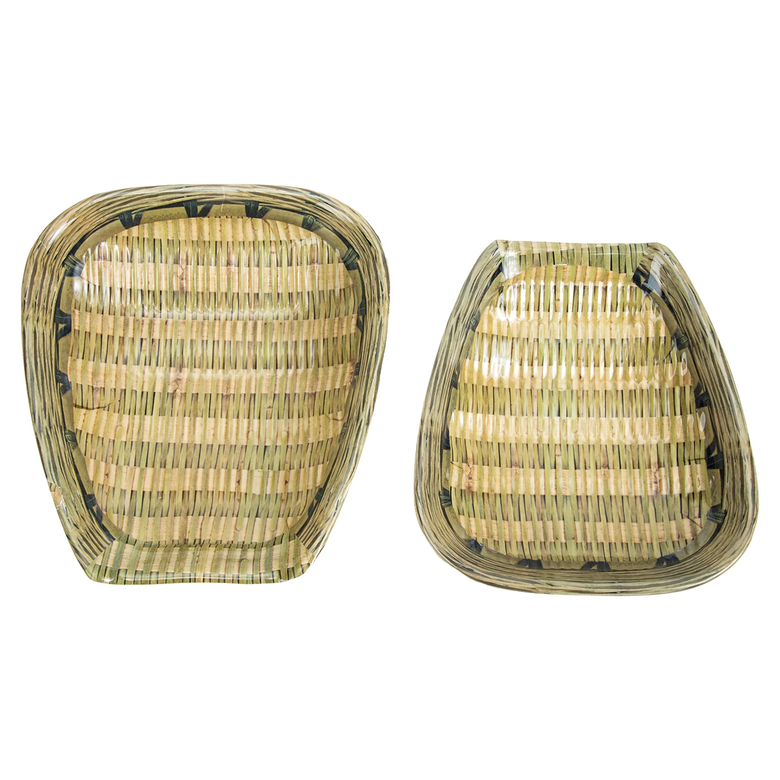 

2Pcs Melamine Plates Tray Storage Dessert Snack Food Cake Multi Functional Portable Lightweight Safe Practical Kitchen Barware