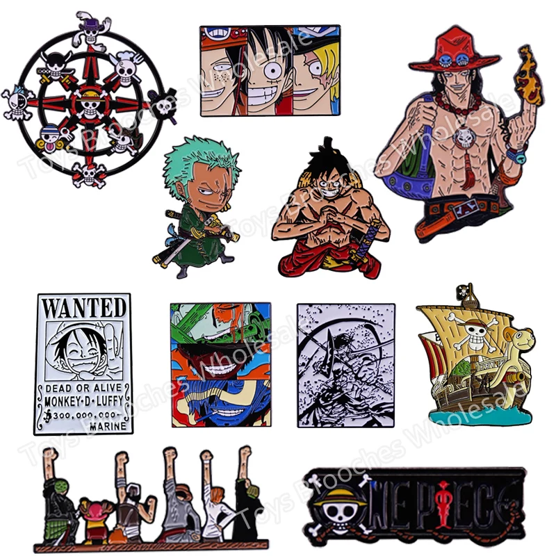 ONE PIECE Anime One Piece Lapel Pins Backpack Enamel Brooches Cool Briefcase Badges Women Men Jewelry Accessories