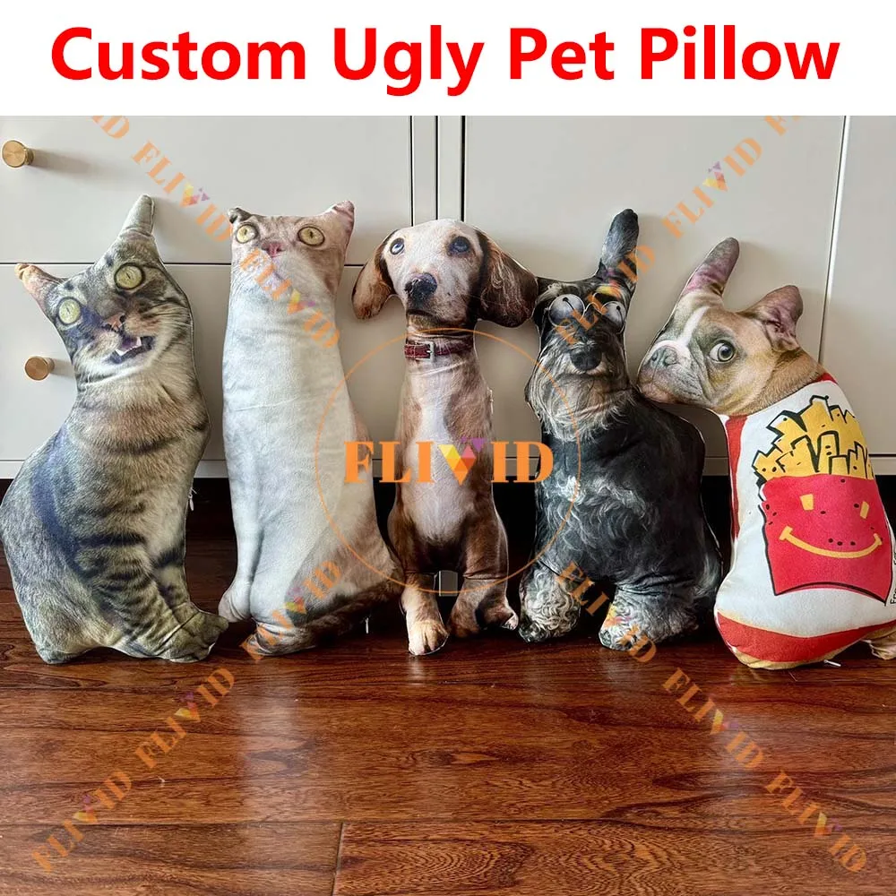 

Hot Funny Ugly Cat/Dog Zany Pillow,Custom Pet 3D Shape Pillow,Personalized Photo Pillow ,Pet Loss Memorial Gift,Pet Lover Gift