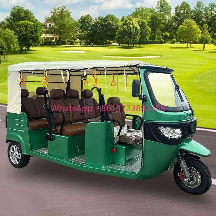 ELION-B1pro 2025, Nuevo Rickshaw Eléctrico de 3 Ruedas para Adultos, Tipo Bajaj Abierto, con 7 Asientos, Triciclo Eléctrico de Pasajeros, Tuk Tuk Taxi