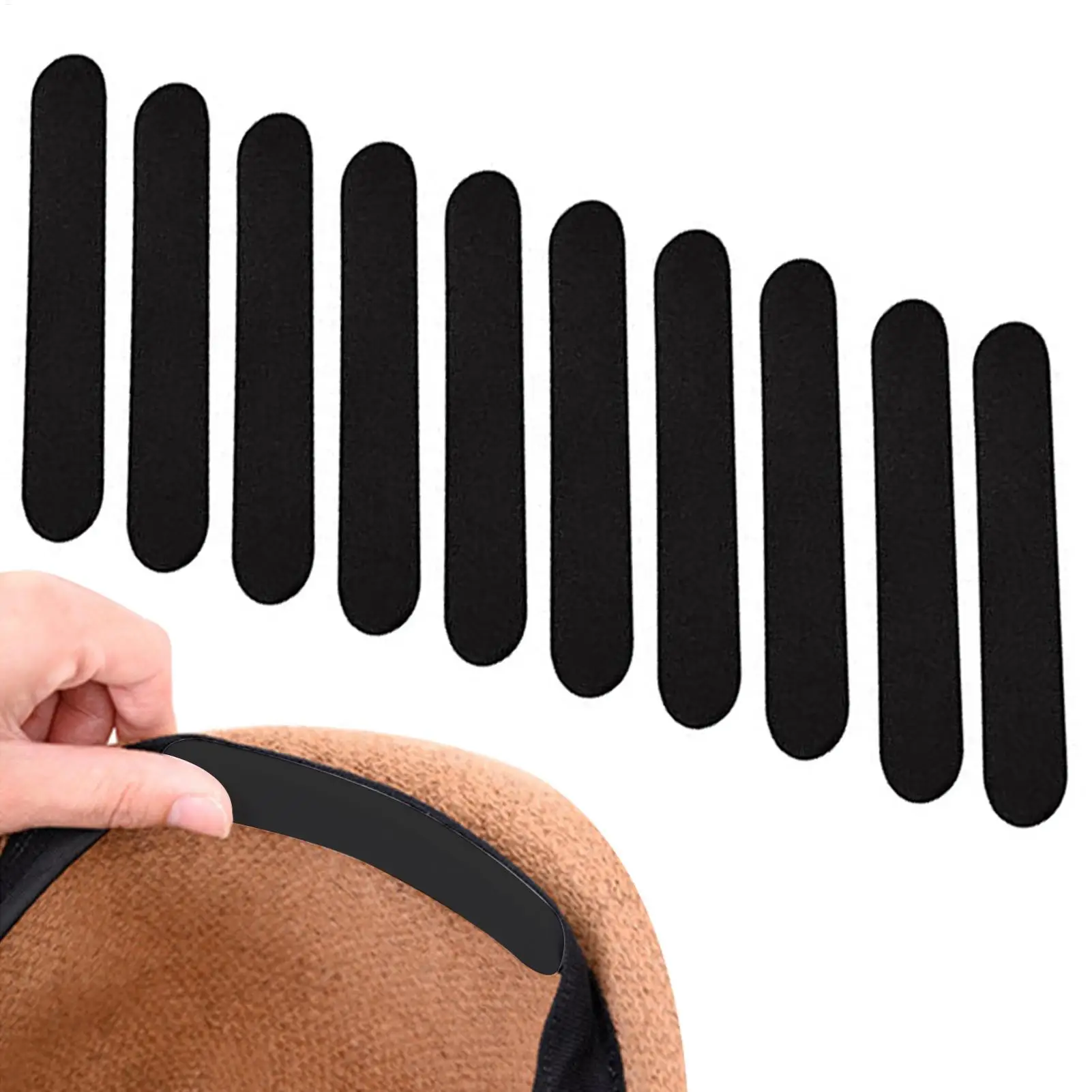Hutverstell-Einlagen, 10 Stück, Hutverstellbänder, selbstklebende Pads, Klebebänder zur Größenreduzierung von Hüten, für Fischerhüte, Eimerhüte, Sonnenhüte