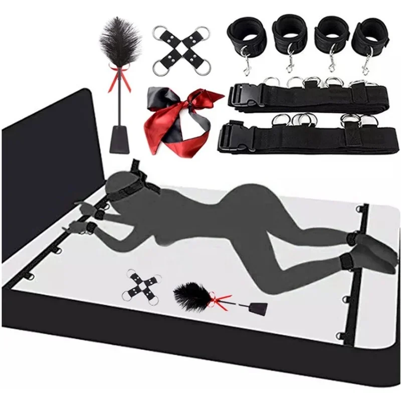 Bed Bandage Sex Toys Bondage Handcuffs Open Legs Sex Training Set Couple Fetish lovers Training Supplies