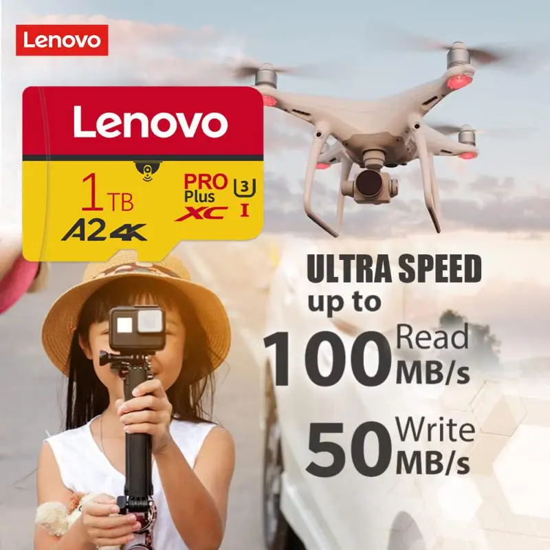 Lenovo Micro Memory SD Card 2TB 1TB 512GB 256GB SD Card SD/TF Flash Card Memory Card 128GB TF Card For Phone Camera Steam Deck