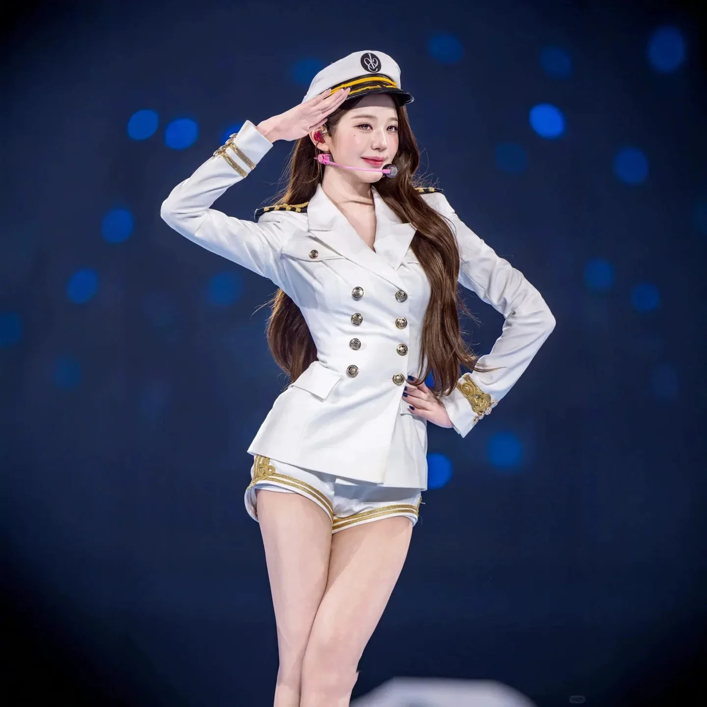 IVE Jang Wonyoung Cosplay Costume 장원영 White Sailor Navy Uniform Kpop Girls Group IVE Stage Performance Women Girls Cos Costumes - view 5
